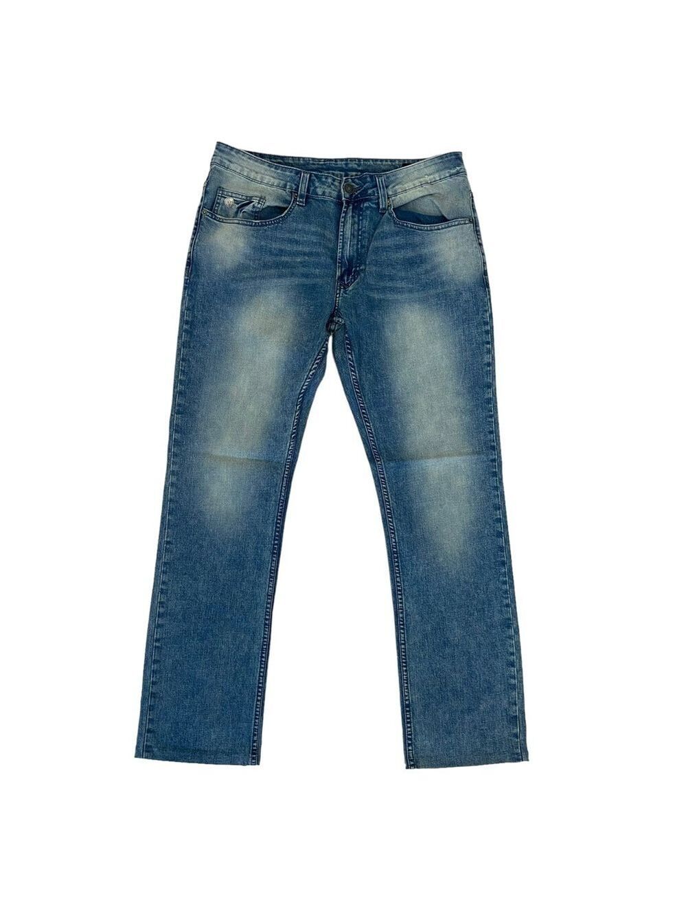 Buffalo David Bitton jeans Ash-X skinny stretch blue distressed denim size  34